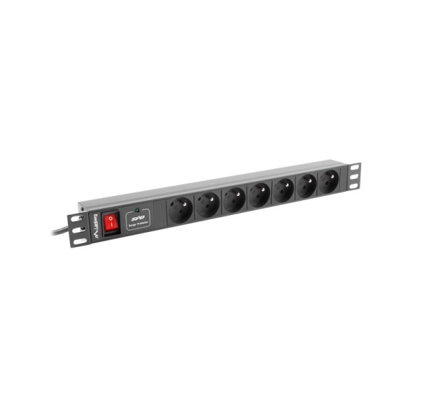 LANBERG PDU RACK POWER STRIP (1U,10A,7X 230V,2M)