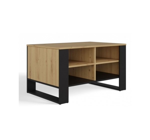 MODERN 4P ARTISAN COFFEE TABLE WITH BLACK LEGS