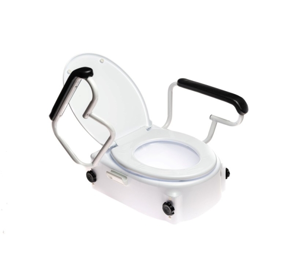 Toilet seat raiser with lid and armrests ANTAR AT51204
