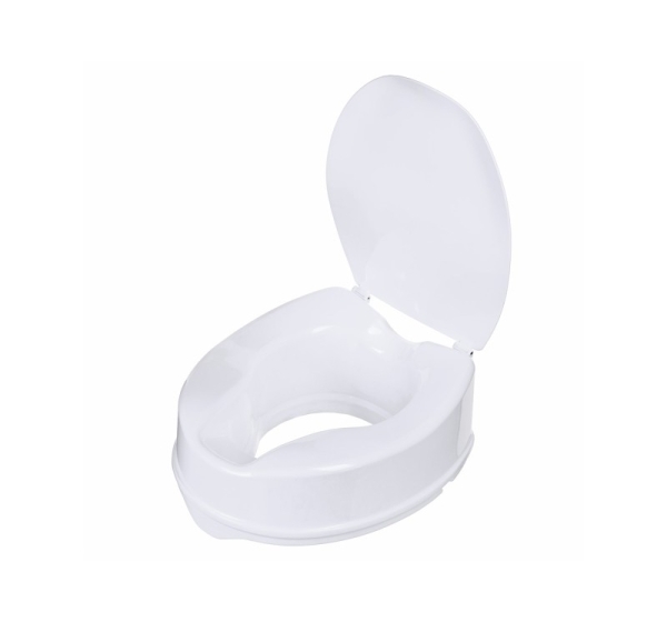 High raising toilet seat with flap