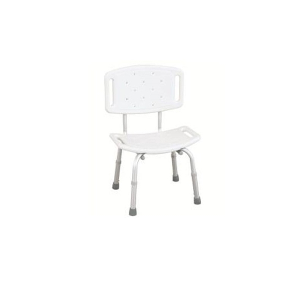 WILSON RF-820 REHA FUND White shower stool with cut-out and backrest