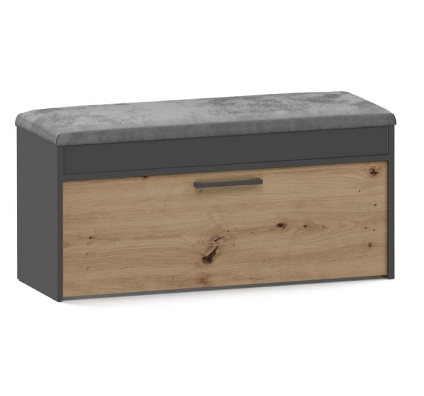 Topeshop PARMA SZAFKA ANT/ART shoe organizer Closed Anthracite, Oak