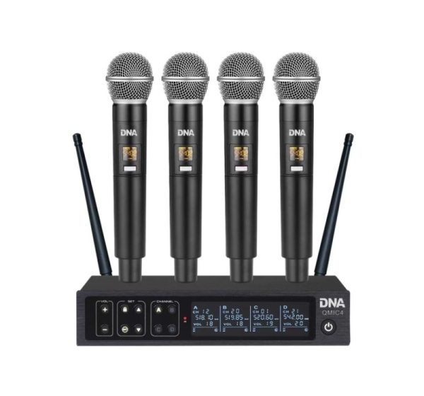 DNA QMIC4 wireless microphone with 4 handheld transmitters