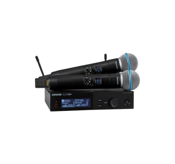 Shure SLXD24D+E/B58-G65 - dual digital wireless system with two transmitters/handheld microphones (470 - 606 MHz)