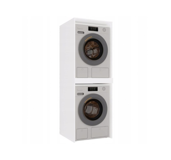 POLA TWIN WHITE WASHING MACHINE AND DRYER CABINET