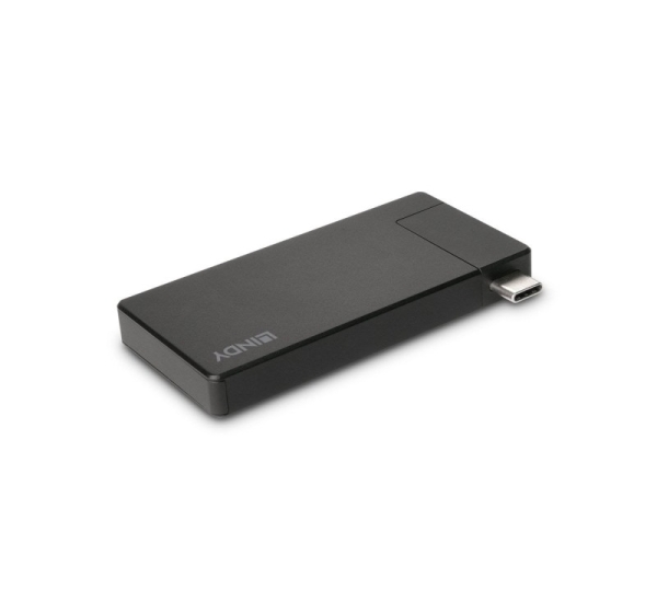 Lindy DST-Micro, USB-C Laptop Micro Docking Station with 4K Support and 100W Pass-Through Charging