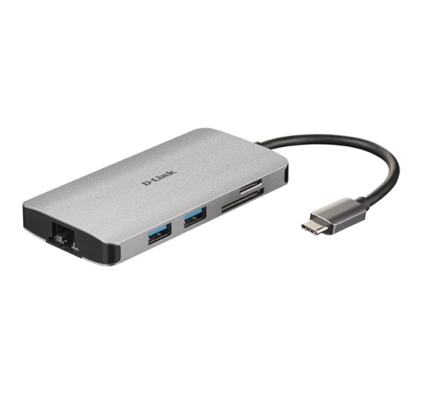 D-Link DUB-M810 - 8-in-1 USB-C Hub with HDMI/Ethernet/Card Reader/Power Delivery