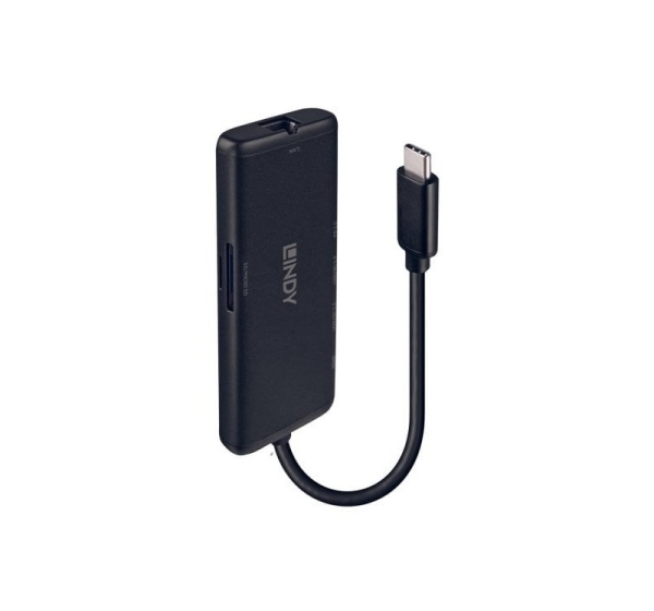 Lindy DST-Mini USB-C Laptop Mini Docking Station with 4K Support and 100W Pass-Through Charging