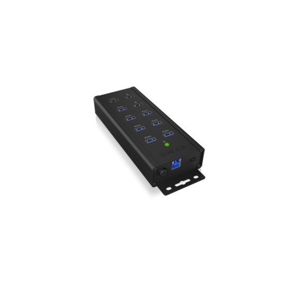 ICY BOX IB-HUB1703-QC3 USB 3.2 Gen 1 (3.1 Gen 1) Type-B 5000 Mbit/s Black