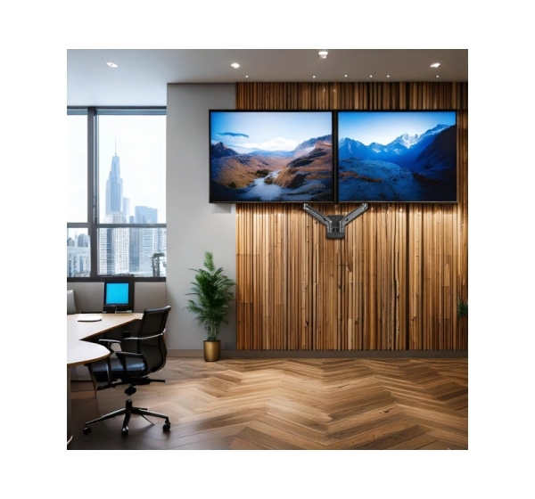 Maclean wall mount for two monitors, 17-32'', 9kg max, mechanical spring, MC-988