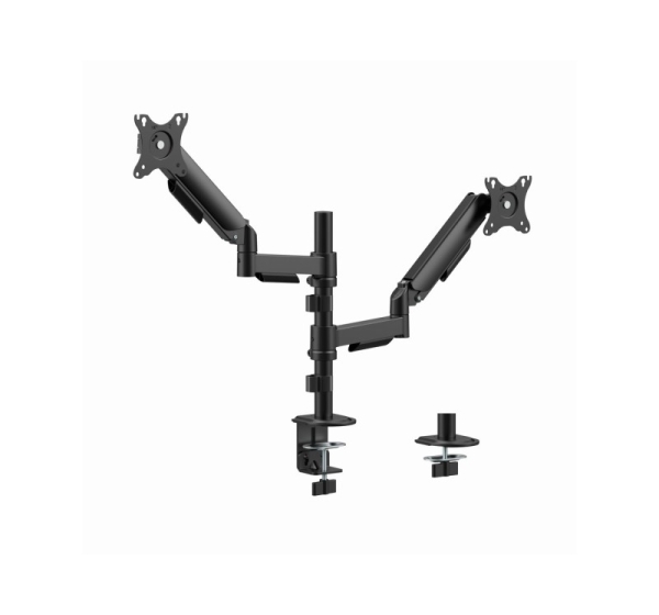 Gembird MA-DA2P-02 Adjustable desk 2-display mounting arm, 17”-32”, black
