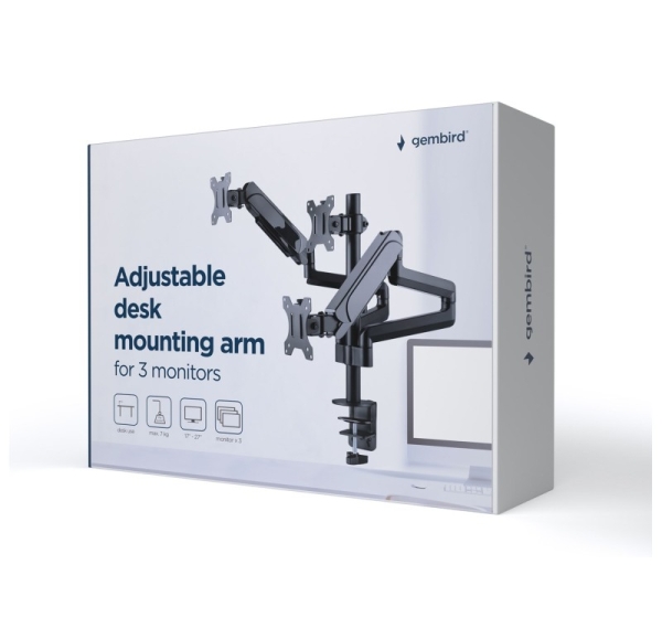 Gembird MA-DA3-01 monitor mount / stand 68.6 cm (27") Desk Black