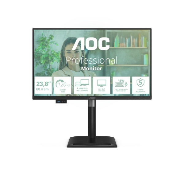 AOC 24P4CV computer monitor 60.5 cm (23.8") 1920 x 1080 pixels Full HD LED Black
