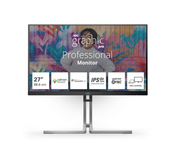 AOC Q27U3CV computer monitor 68.6 cm (27") 2560 x 1440 pixels Quad HD LCD Black