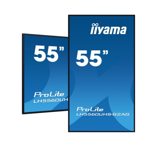 iiyama 55" 4K UHD professional digital signage display with advanced control and connectivity options