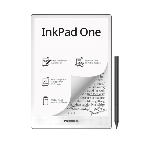 PocketBook InkPad One 1030 10.3" E-ink Mobius 32GB Wi-Fi E-reader – Matte Black