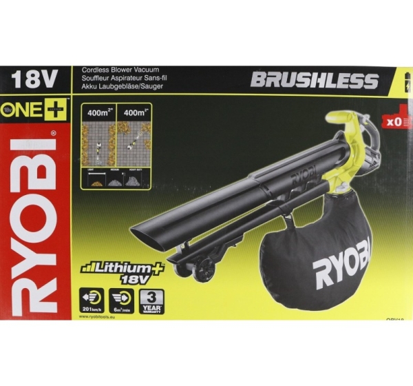 Ryobi OBV18 cordless leaf blower 200 km/h Green