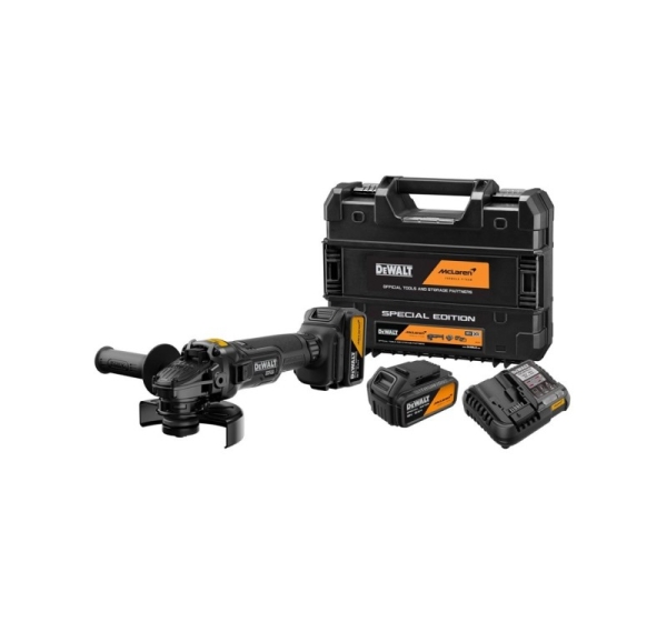 SZLIFIERKA KĄTOWA AKUMULATOROWA 125MM MCLAREN 18V XR 2*5.0AH