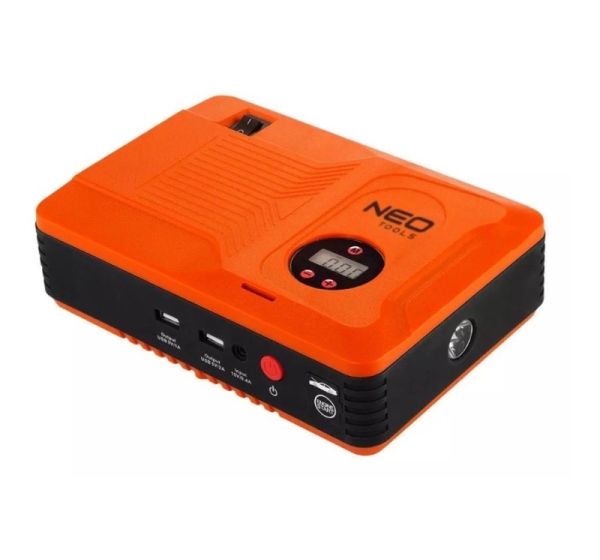 Neo Tools "Jumpstarter" starting device, 14Ah power bank, 3.5 bar compressor, flashlight