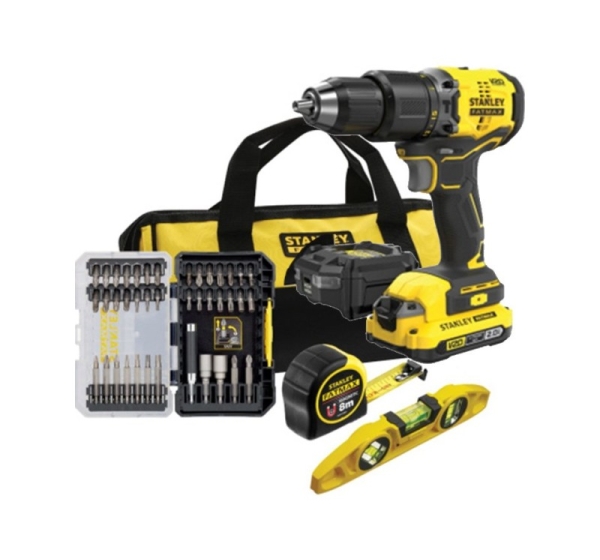 DRILL/DRIVER SET WITH ACCESSORIES SFMCK101D1S STANLEY