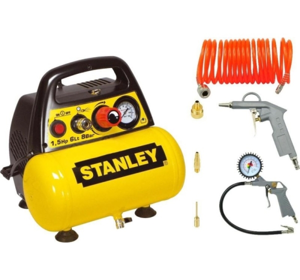 OIL-FREE COMPRESSOR 6L+PNEUMATIC KIT STANLEY
