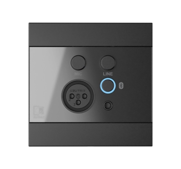 AUDAC WP225/B Wall Panel, XLR mic + 3.5 mm jack, Bluetooth, black