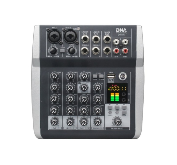 DNA QMX602 Analog Sound Mixer 6 Channels Blue