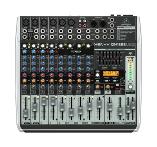 Behringer QX1222USB audio mixer 16 channels