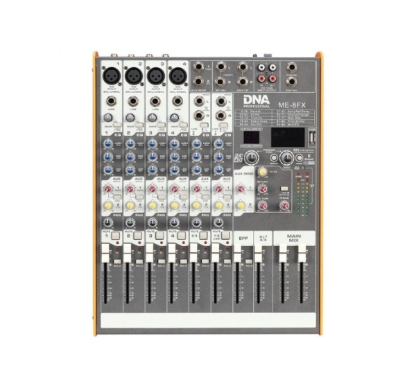 DNA ME-8FX audio mixer, 8 channels, USB, Bluetooth