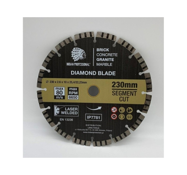 TARCZA DIAMENTOWA 230mm 25,4/22,23 SEGMENT TURBO CUT INDIAN PROFESSIONAL