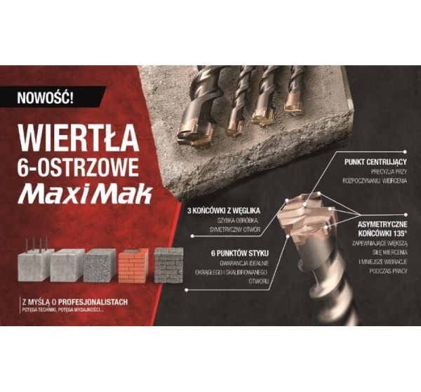 MAKITA DRILL BIT SDS MAX 28x 400x 540mm MAXI MAK 6-FLUTE