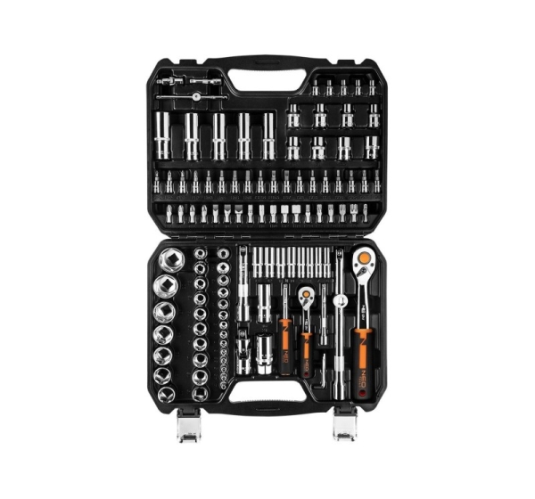 Socket wrenches 1/4", 1/2", set of 110 pcs, CrV