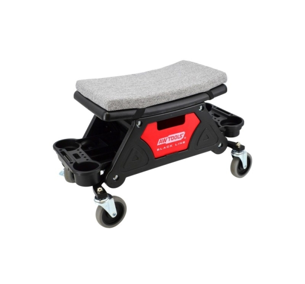 Workshop seat with storage and shelves BLACK LINE