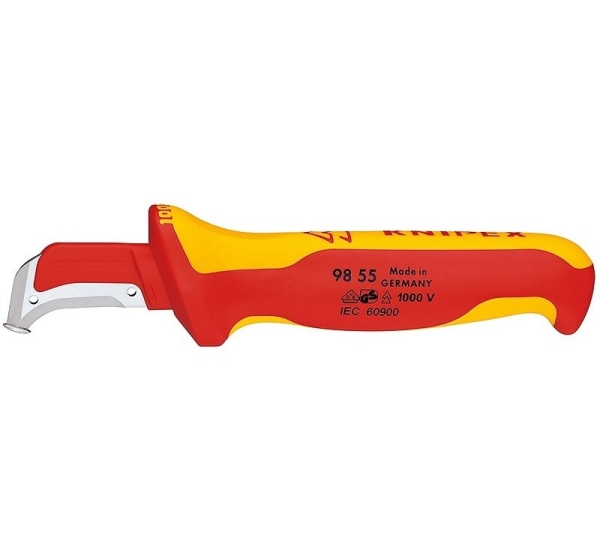 Knipex Kabelmantelmesser 009855 Metallic, Red, Yellow Fixed blade knife