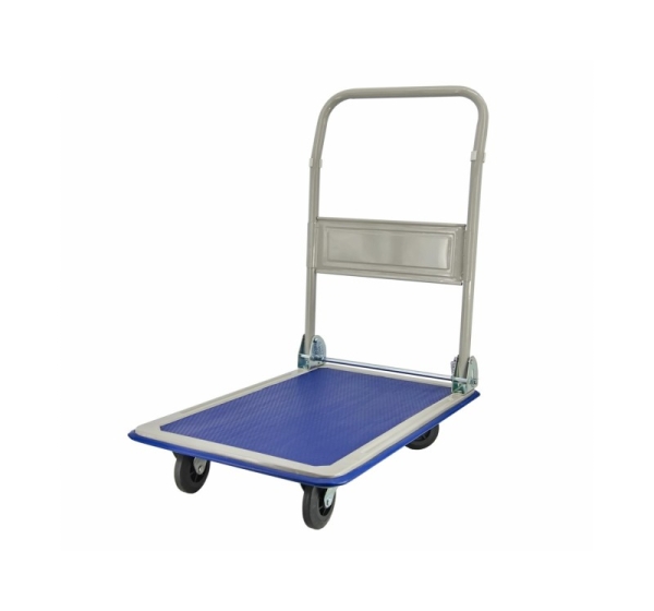 AW WAREHOUSE TROLLEY 4-WHEEL 300KG PLATFORM 90x60cm