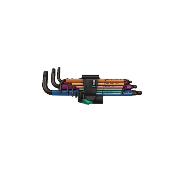 Wera 950 Spkl9 Hex-plus Hex Key Set L-shaped hex key set Metric/imperial 9 pc(s)
