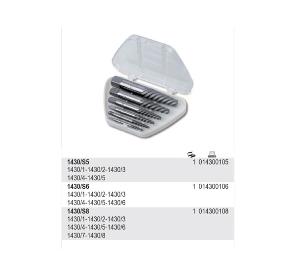 BETA screw extractor set 8 pcs 1430/S8