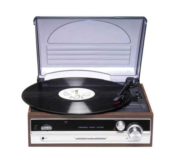 Denver VPR-190MK2 Retro Turntable with Radio and Built-in Speakers