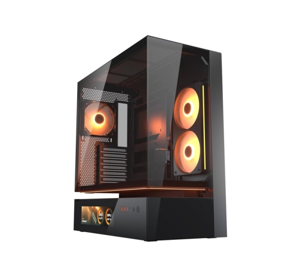 COUGAR Midi Tower Case, CFV235 Vision, ARGB, LCD Display, Glass, Black