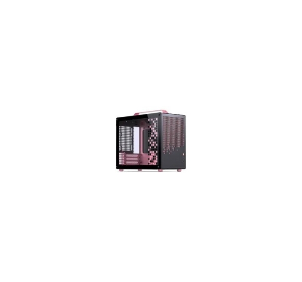Jonsplus Z20 Micro-ATX Gehäuse, mit Tragegriff - schwarz/pink