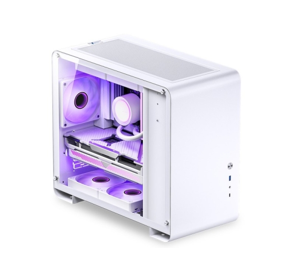 Jonsbo U4 Mini Micro-ATX Case, Tempered Glass - white