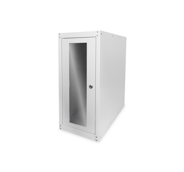 Digitus Computer housing with glass door, rolling, lockable, with ventilation slits