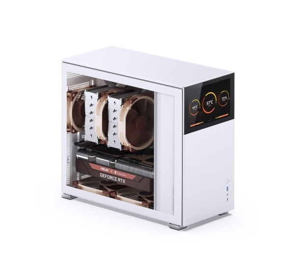 Jonsbo D41 Screen ATX Case, Tempered Glass - white