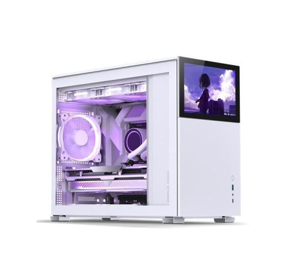 Jonsbo D31 Screen Micro-ATX Case, Tempered Glass - white