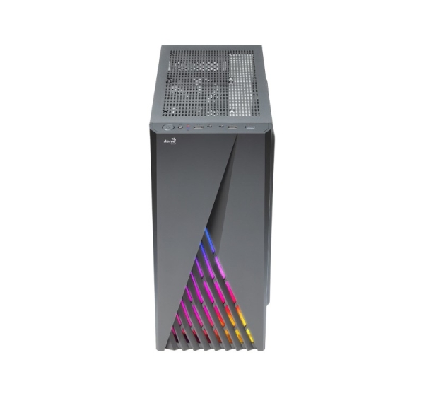 Aerocool DELTABKV1 ATX PC Case RGB Front Full Side Window 12cm Fan Black