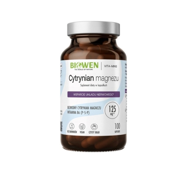 BIOWEN Magnesium Citrate – food supplement for humans – 100 capsules