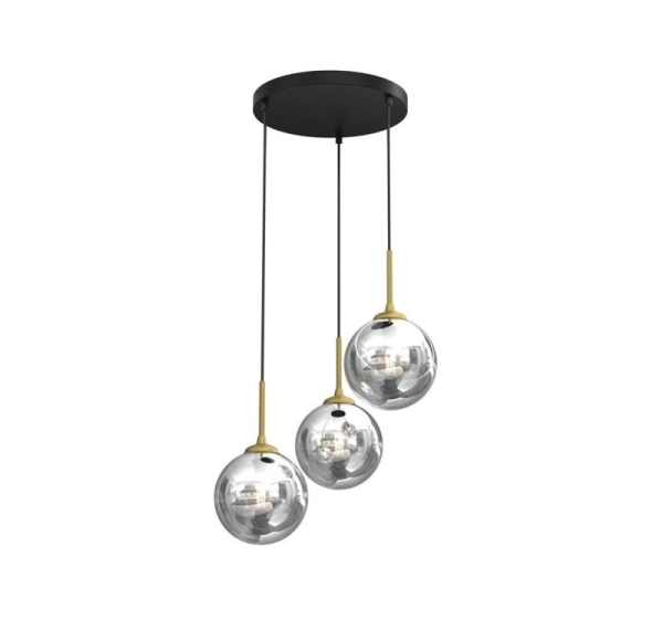 PENDANT LIGHT BURSA 3XE14 ROUND BL/GOLD