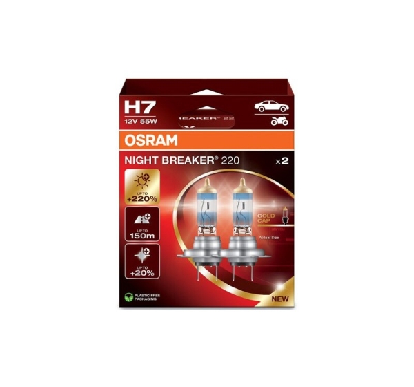 OSRAM NIGHT BREAKER 220 H7 CAR HALOGEN BULB 2 pc(s)