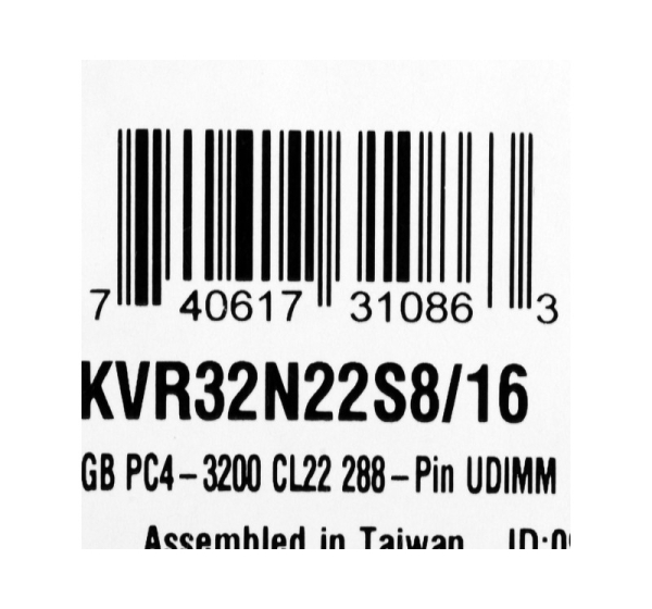 Kingston Technology KVR32N22S8/16 memory module 16 GB 1 x 16 GB DDR4 3200 MHz
