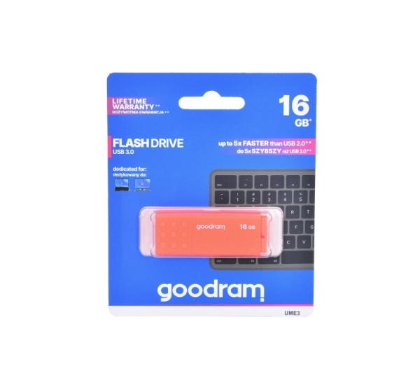 Goodram UME3-0160O0R1 USB flash drive 16 GB USB Type-A 3.2 Gen 1 (3.1 Gen 1) Orange